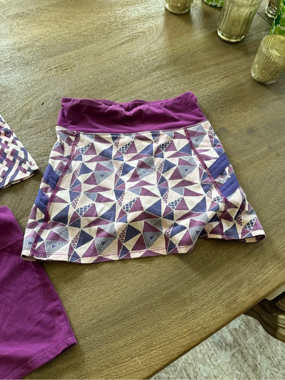 Girls' Purple Tennis Dress with Matching Purple Shorts L-10 & Skort Set XL-12